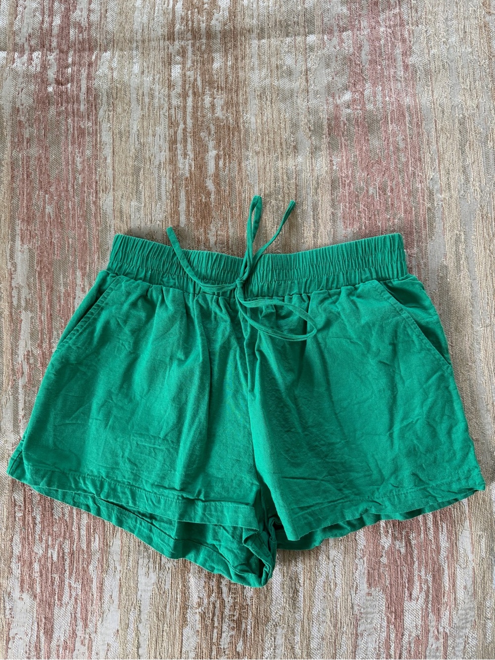 Better Be Green Drawstring Shorts, Size Small